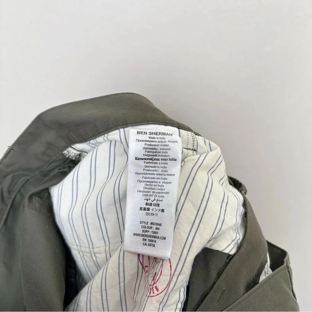 Ben Sherman Mens 38/34 Chino Dark Olive Slim Trouser
